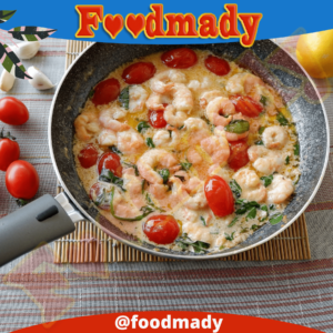 Creamy butter shrimp with tomatoes